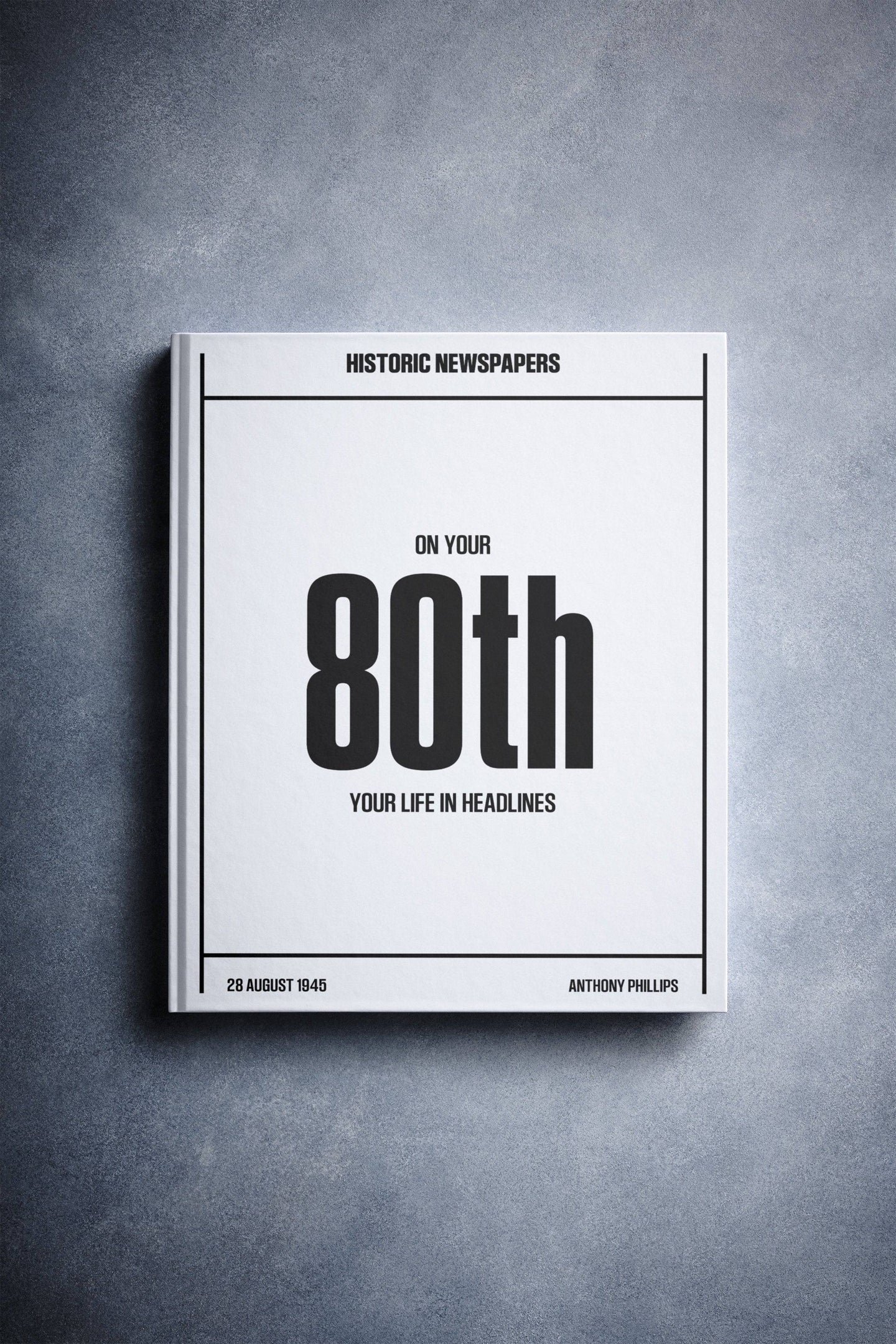80th Milestone Birthday Newspaper Book