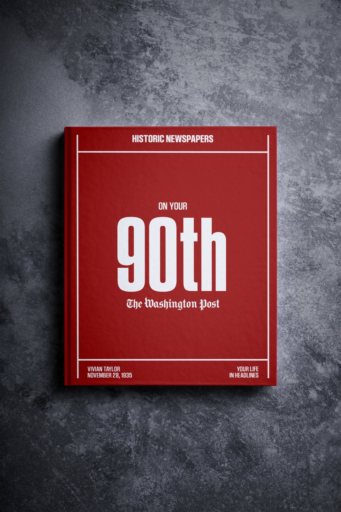 90th Milestone Birthday Newspaper Book Washington Post Edition